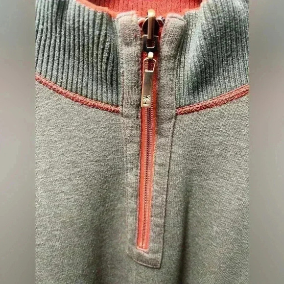 Tommy Bahama Sweater Mens L Orange Heather 1/4 Zip Pullover Reversible Brown - Picture 9 of 9